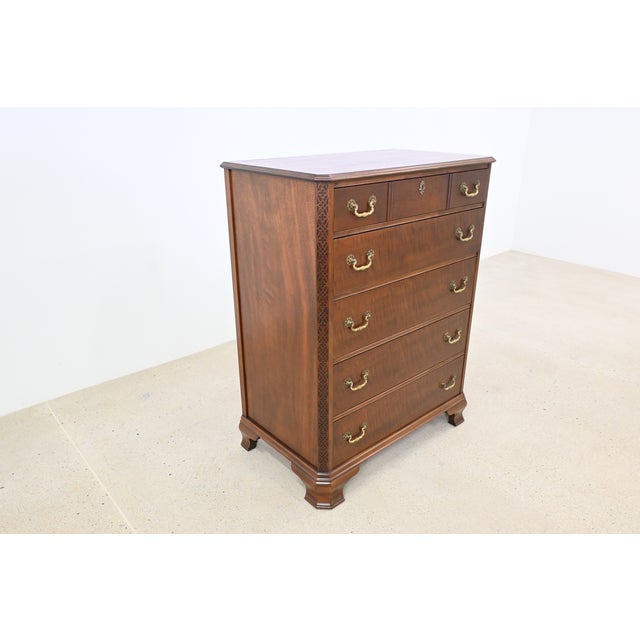 Kindel Furniture Kindel Georgian Mahogany Highboy Chest of Drawers | Newly Refinished For Sale - Image 4 of 14