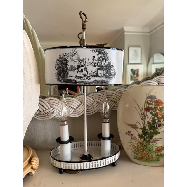 Vintage French Tole Bouillotte Table Lamp For Sale - Image 9 of 11