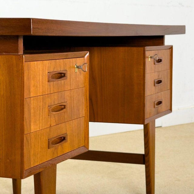Mid-Century Danish Teak Writing Desk, 1960 For Sale - Image 9 of 14