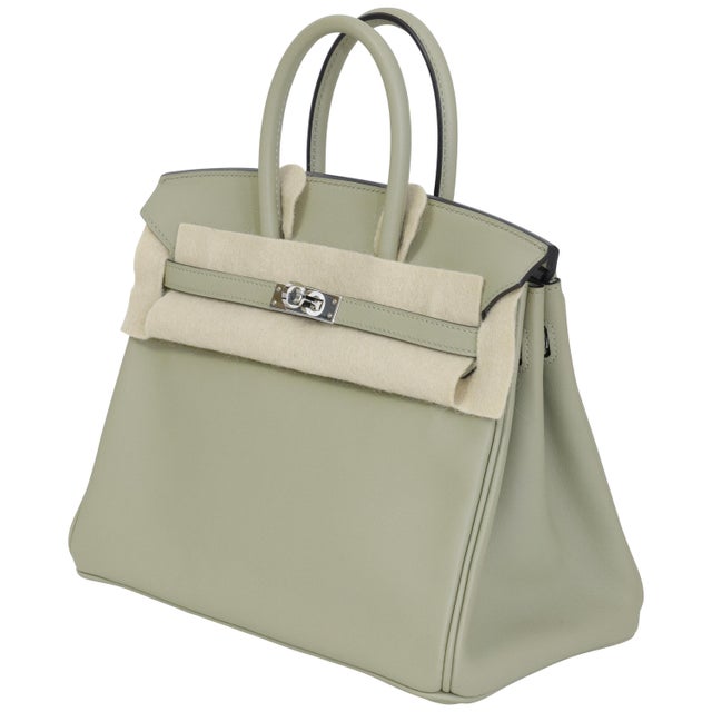2010s Hermès Birkin 25 Sauge Swift Palladium Hardware 2015 For Sale - Image 5 of 9