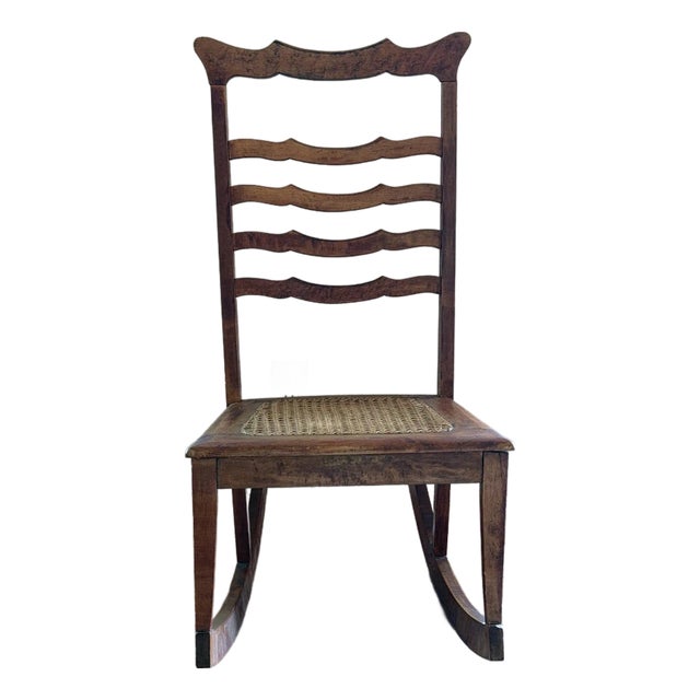 Antique Wave Design Small or Child Rocking Chair For Sale