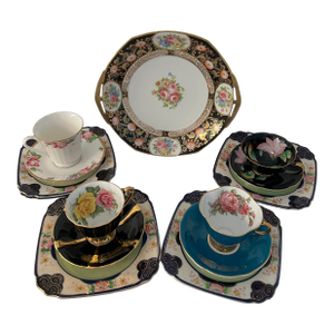 Vintage Curated Victorian Dessert Set, 15 Pcs