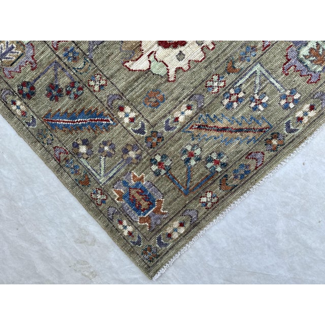 2000 - 2009 2005 Oushak Rug, Sage Green and Blue For Sale - Image 5 of 10