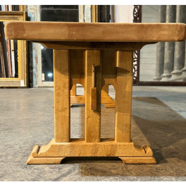 Wood French Bleached Oak Farmhouse Dining Table, 1925 For Sale - Image 7 of 18
