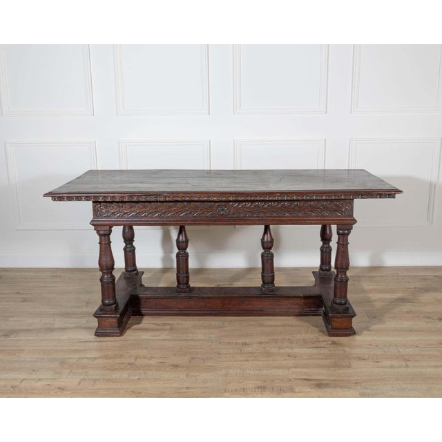 Wood Early 17th-Century Lombard Louis XIV Walnut Table with Baluster Legs For Sale - Image 7 of 8