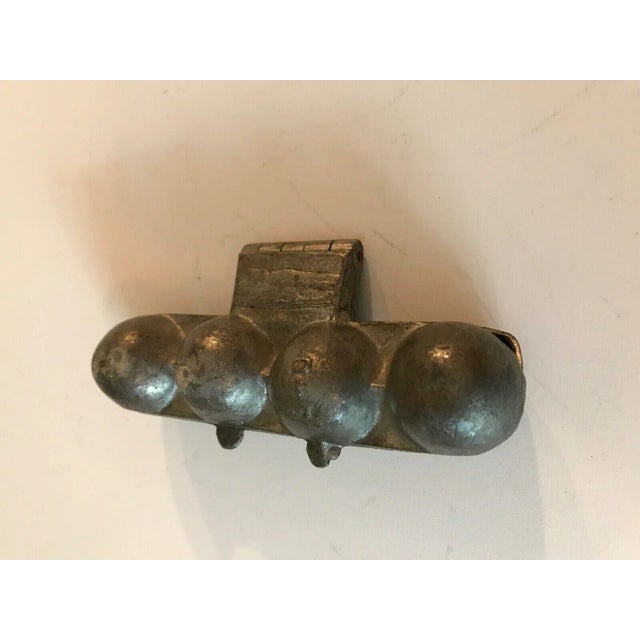 Metal Antique #340 Fruit Hinged Pewter Ice Cream Mold For Sale - Image 7 of 10