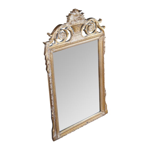 French Vintage John Richard French Louis XVI Style Neoclassical Beveled Glass Mirror For Sale - Image 3 of 9
