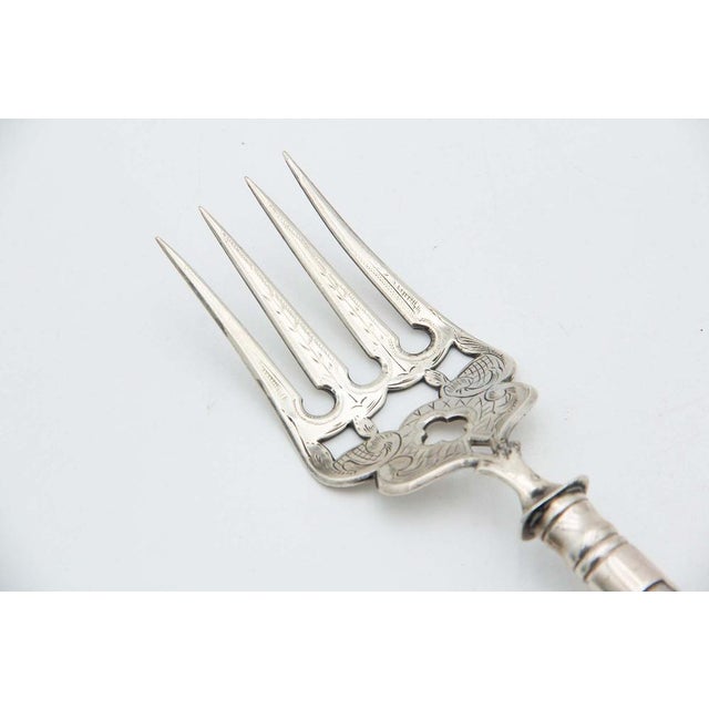 Cut-Out Silver Fish Fork For Sale - Image 3 of 4