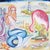 Love Lorn by Zoa Ace | Oil on canvas Mermaid with a flamingo and various coastal elements. For Sale