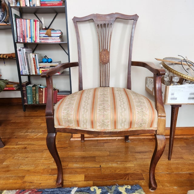 ANTIQUE Elegant French Victorian Armchair 1890s, provides a particular element of grace to any room. I believe it is...