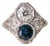 Early 20th Century J.E. Caldwell Sapphire & 1.10ct Old European Cut Diamond Art Deco Platinum Ring, Size 5 For Sale