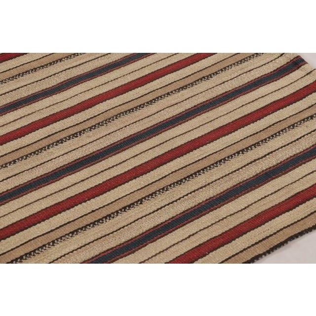 Traditional Vintage Persian Kilim in Crimson Red and Beige-Brown Stripes - Rug & Kilim For Sale - Image 3 of 10