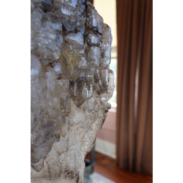 Balam: Monumental Hand-Carved Brazilian Smoky Quartz Sculpture With Natural Elestial Formation For Sale - Image 10 of 16