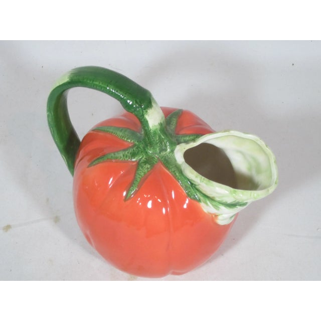 1980s Vintage Ceramic Tomato Pitcher For Sale - Image 4 of 5