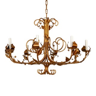 Late 20th Century Rose Gold 8-Light C-Curve Berry Chandelier For Sale