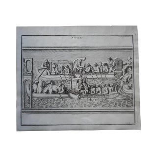 Antique "Naval Battle"#2 Folio Engraving For Sale