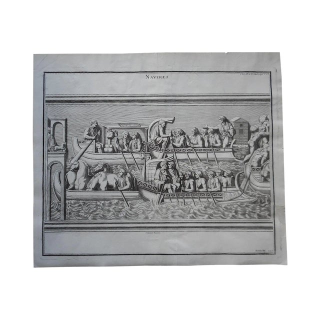 Antique "Naval Battle"#2 Folio Engraving For Sale