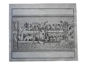 Antique "Naval Battle"#2 Folio Engraving