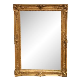 Antique Giltwood Wall Mirror, Louis XV Style, Hand-Carved, 1880 For Sale