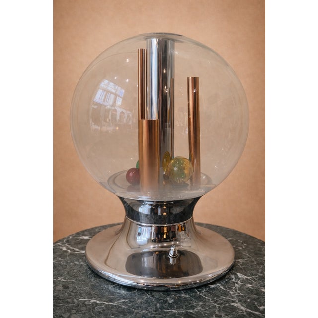 Glass and Chrome Desk Lamp by Selenova, Italy, 1970s For Sale - Image 6 of 6