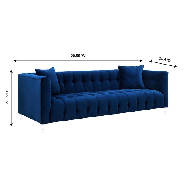 2020s Bea Navy Velvet Sofa For Sale - Image 5 of 8