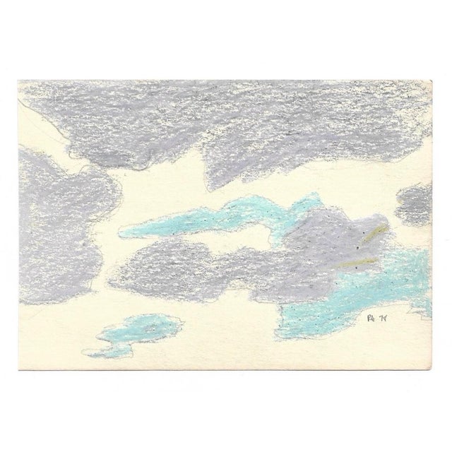 Drawing of clouds by Robert Henry Angeloch (1922-2011). Initialed lower right and estate stamp on the back. Bob Angeloch...