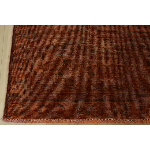 Tabriz Rug 8’5” X 10’10” Orange Wool Vintage Overdyed Hand-Knotted Carpet For Sale - Image 12 of 15
