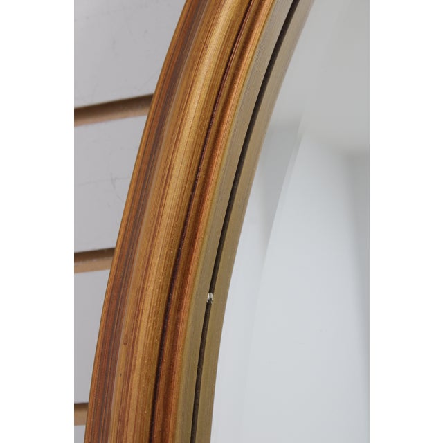 Gold Oval Gold Framed Beveled Glass Wall Mirror For Sale - Image 8 of 11