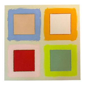 Original Painting | Colorful Squares Color Field Painting, 20 X 20 In.