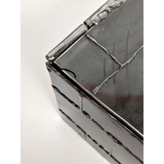 Brown Brutalist Metal Box Hand Welded Box For Sale - Image 8 of 12