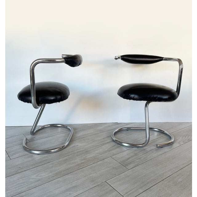 1970s Vintage Cobra Model Chairs by Giotto Stoppino, 1970, Set of 5 For Sale - Image 5 of 18