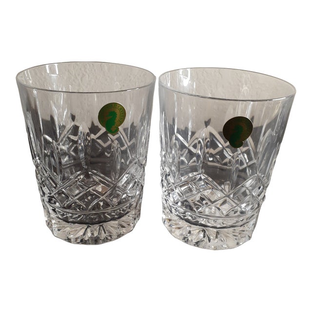Vintage Waterford Crystal Lismore Glass Tumblers- Set of 2 For Sale