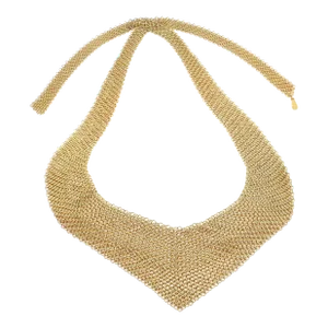 Vintage Tiffany & Co. Peretti 20k Yellow Gold Mesh Bib Scarf Necklace