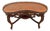 Antique French Coffee Table Kidney Shape Carved Scroll Work, Bottom Shelf Petite For Sale