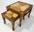 Vintage pair of wood stools with woven rush tops. Smaller stool measures 14.5"W x 10"L x 10"H. Nestles perfectly into...