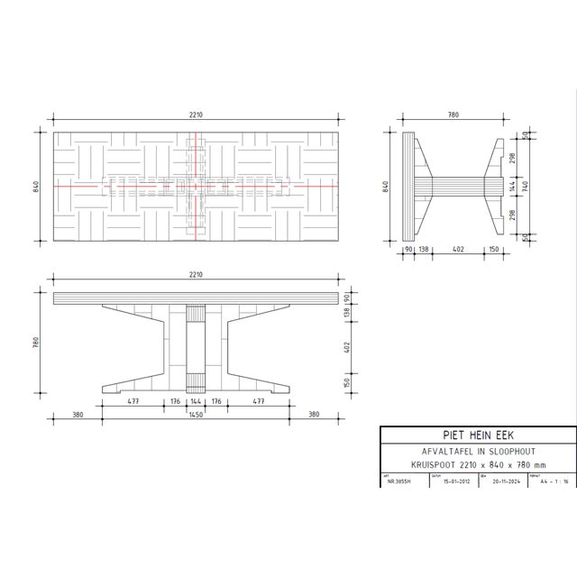 Piet Hein Eek Waste Table in Scrapwood (High Gloss) For Sale In New York - Image 6 of 7