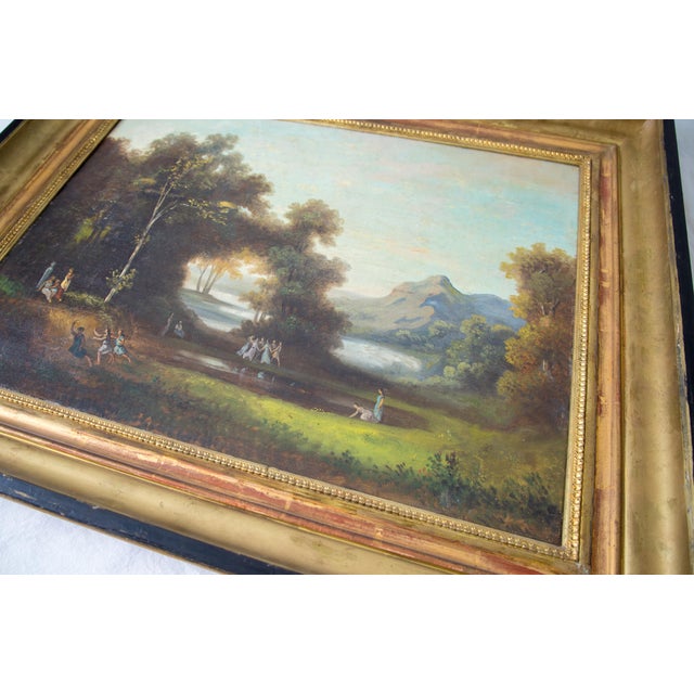 French School, Fêtes Galantes in a Park, 19th Century, Oil Paintings on Canvas For Sale - Image 5 of 8