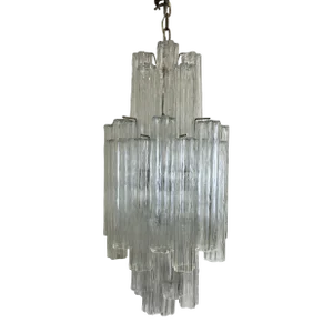 Toni Zuccheri for Venini Four -Tier Tronchi Tube Chandelier Camer