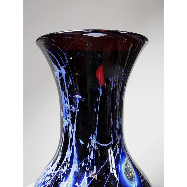 1960s Large Vintage Purple Art Glass Vase with Silver Inclusions, 1960s For Sale - Image 5 of 16