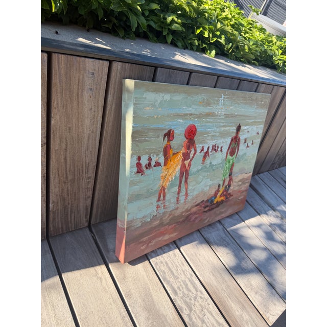2020s Footnotes of a Holiday I, Unique Impasto Painting by Godfrey Afebuame (2026) Oil on Canvas For Sale - Image 5 of 7