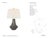 Thomas O'Brien by Visual Comfort Signature Kefi 25" Table Lamp in Dark Travertine with Linen Shade Designer: Thomas...