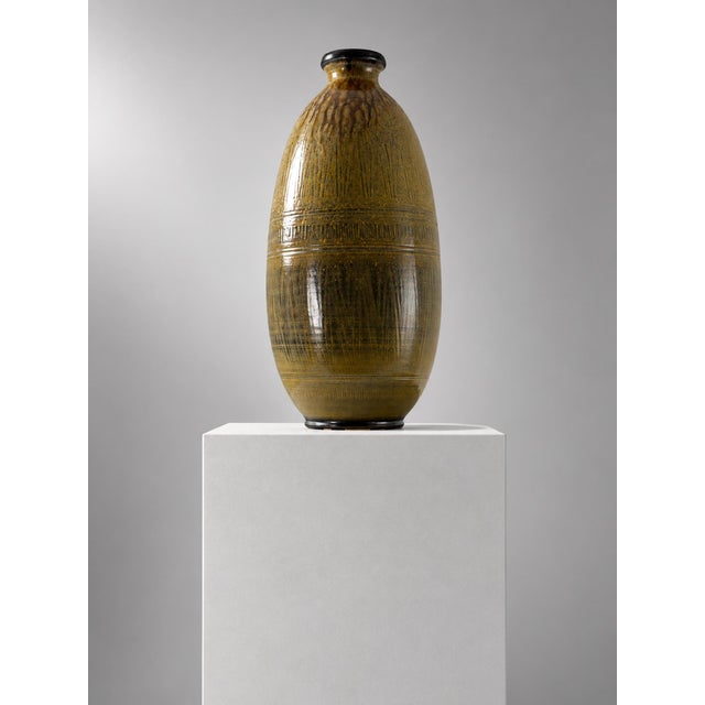 Large Vintage Swedish Stoneware Floor Vase by Arthur Andersson for Wallåkra, 1930s, in Flawless conditions. Designed 1920...