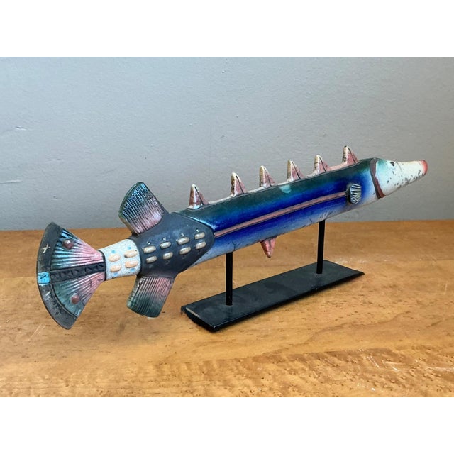 Vintage Ceramic Fish Sculpture For Sale In West Palm - Image 6 of 14
