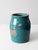 Teal Vintage Hand-Painted Stoneware Cookie Jar Vase For Sale - Image 8 of 11