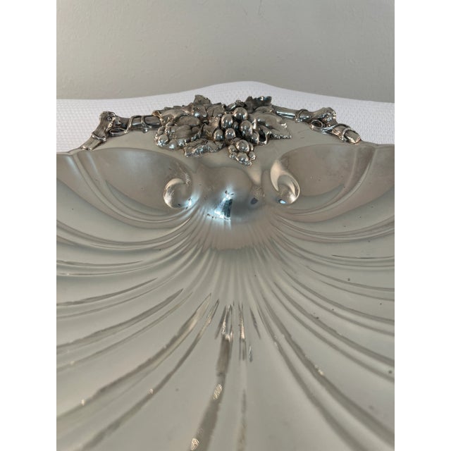 1950s Reed & Barton Silverplated Footed Scalloped Serving Dish For Sale - Image 9 of 11