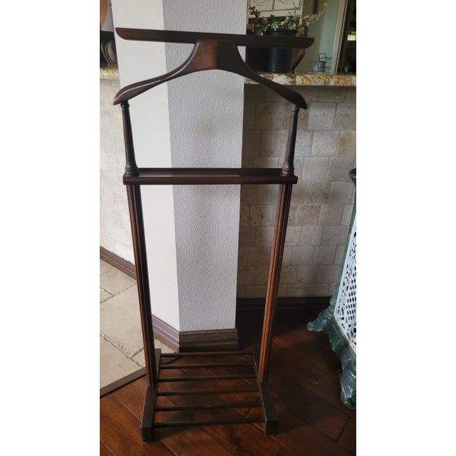 Wood Mid 20th Century Vintage Wooden Valet Stand, Classic Gentleman's Organizer For Sale - Image 7 of 7