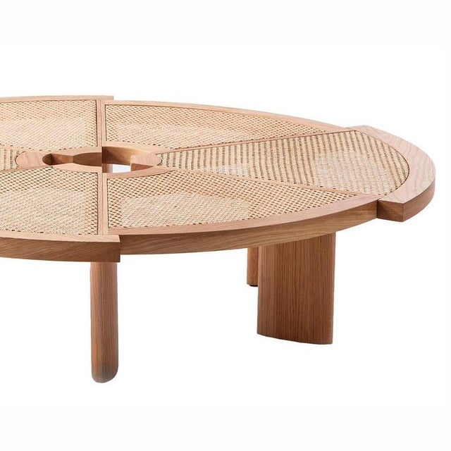 Cassina Rio Low Table in Rattan & Wood by Charlotte Perriand for Cassina, Italy For Sale - Image 4 of 9