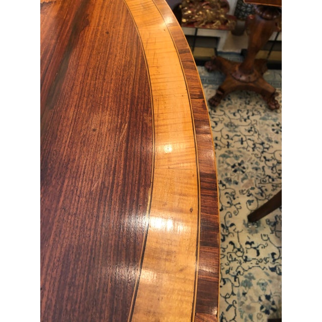 George III Inlaid Mahogany & Satinwood Demilune Console For Sale - Image 11 of 12