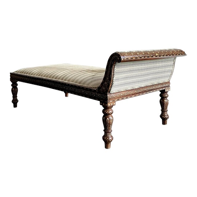 Vintage Boho Inlay Chaise Lounge For Sale