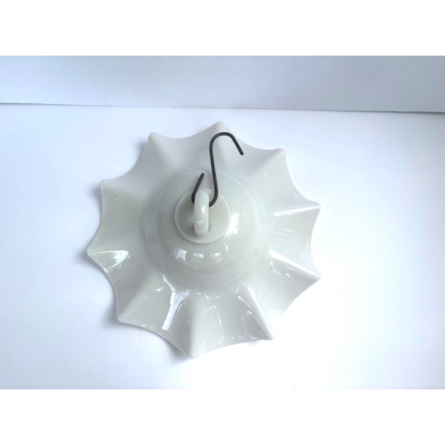 Antique Victorian White Milk Glass Ruffled Hanging Smoke Bells - a Pair For Sale - Image 12 of 12